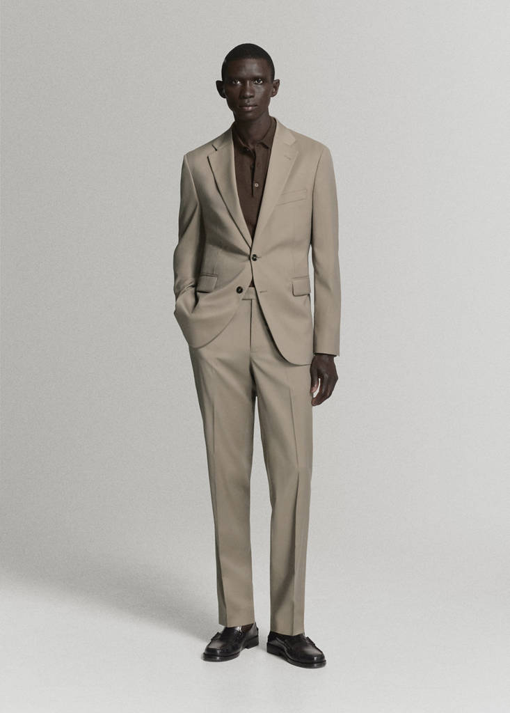 Milan slim-fit suit trousers — Mink Grey