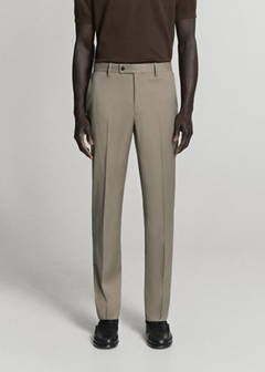 Milan slim fit suit trousers — Mink Grey 10