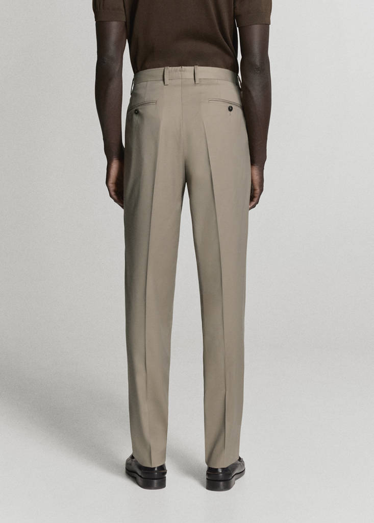 Milan slim-fit suit trousers — Mink Grey