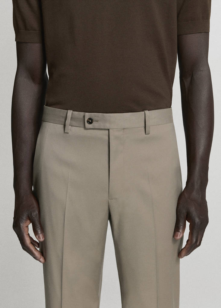 Milan slim-fit suit trousers — Mink Grey