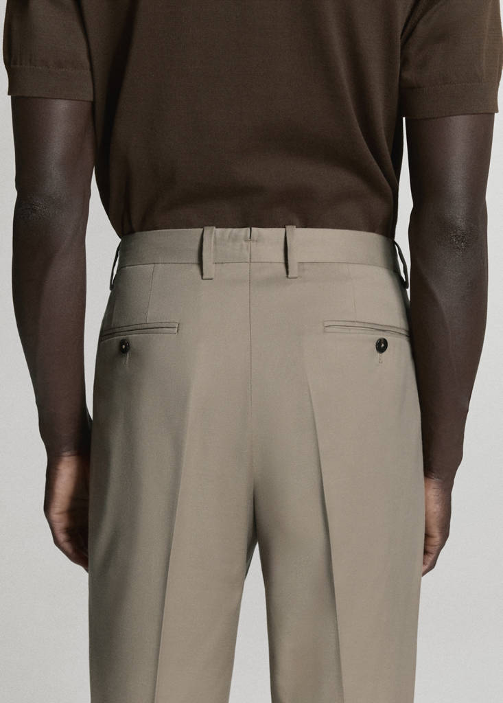 Milan slim-fit suit trousers — Mink Grey