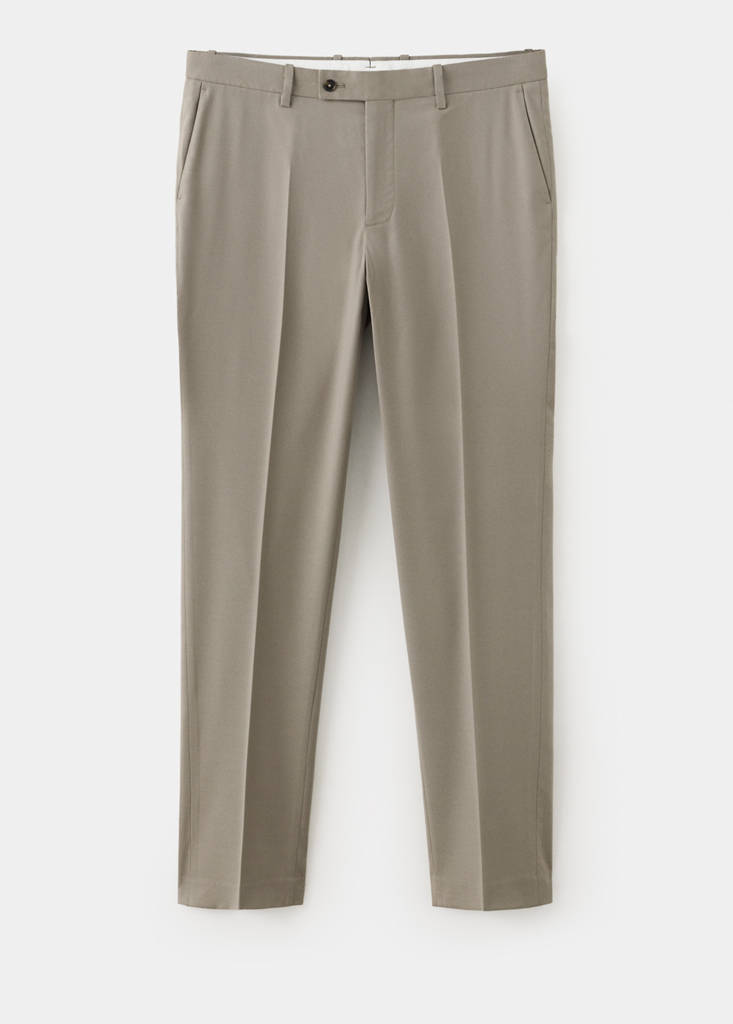 Milan slim-fit suit trousers — Mink Grey