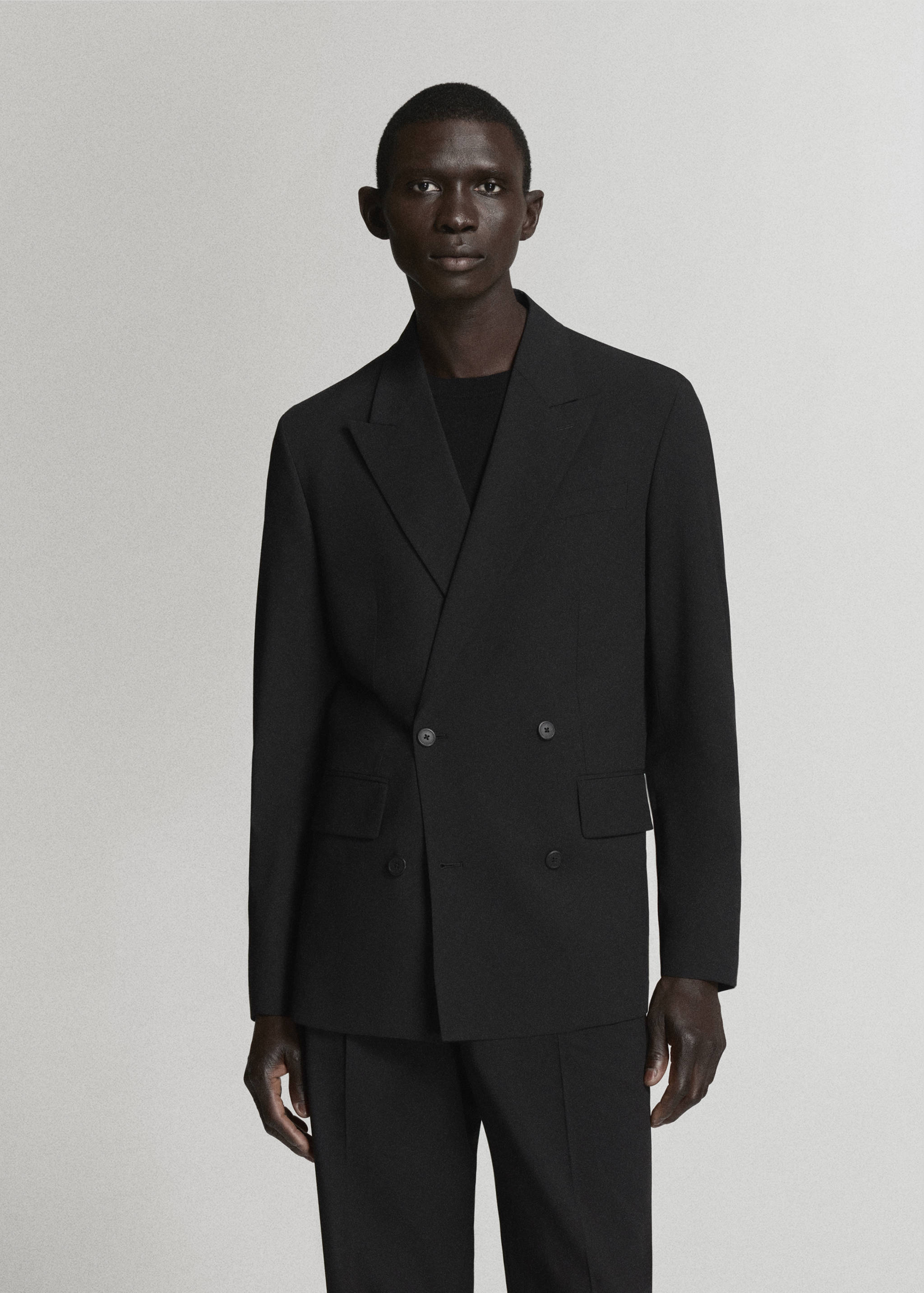 Boston regular-fit double-breasted suit jacket - Medium plane