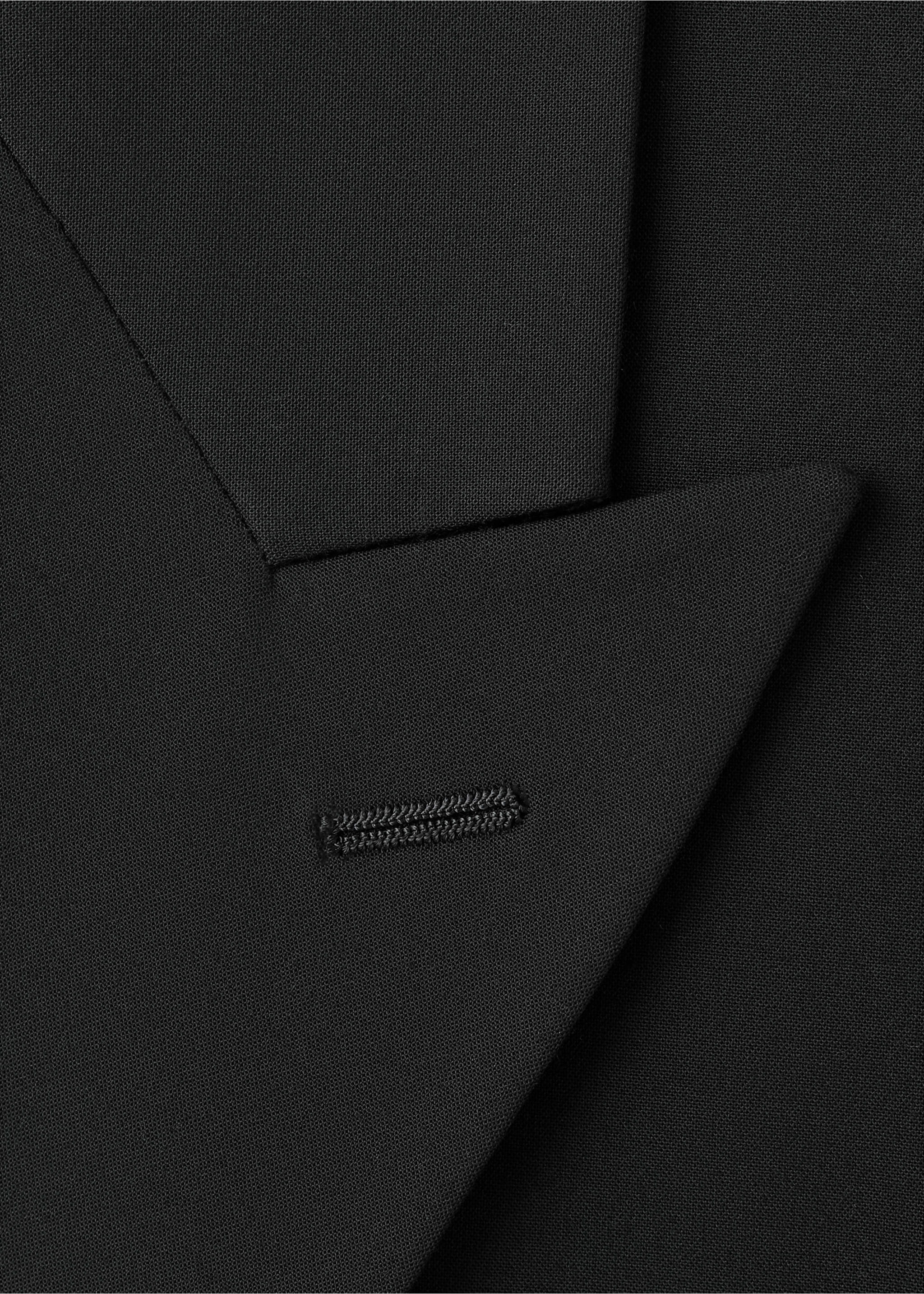 Boston regular-fit double-breasted suit jacket - Details of the article 8, Black. Ref: 37025156-00.