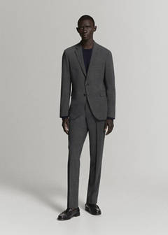 Stretch fabric super slim-fit suit trousers — Dark Heather Grey 2