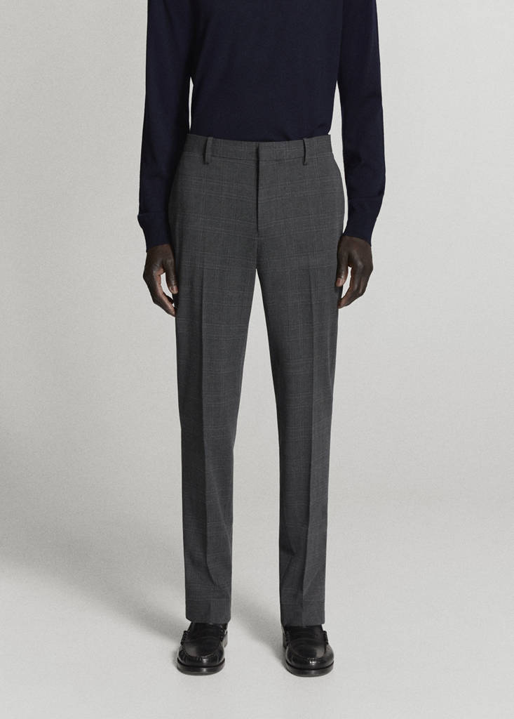Stretch fabric super slim-fit suit trousers — Dark Heather Grey