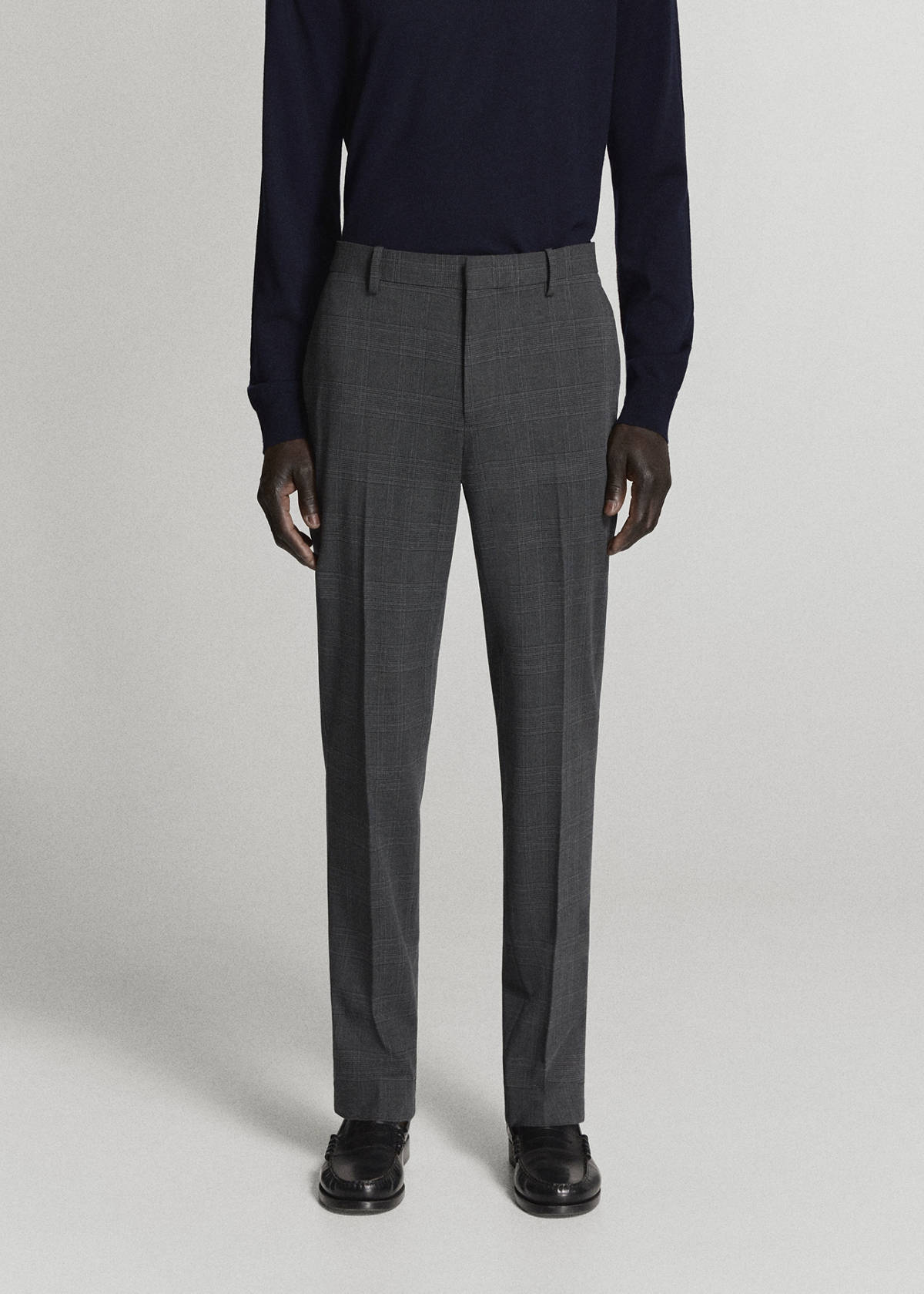 Stretch fabric super slim-fit suit trousers — Dark Heather Grey