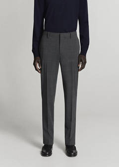 Stretch fabric super slim-fit suit trousers — Dark Heather Grey 1