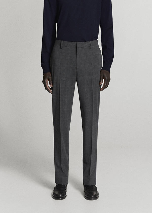 Stretch fabric super slim-fit suit trousers — Dark Heather Grey