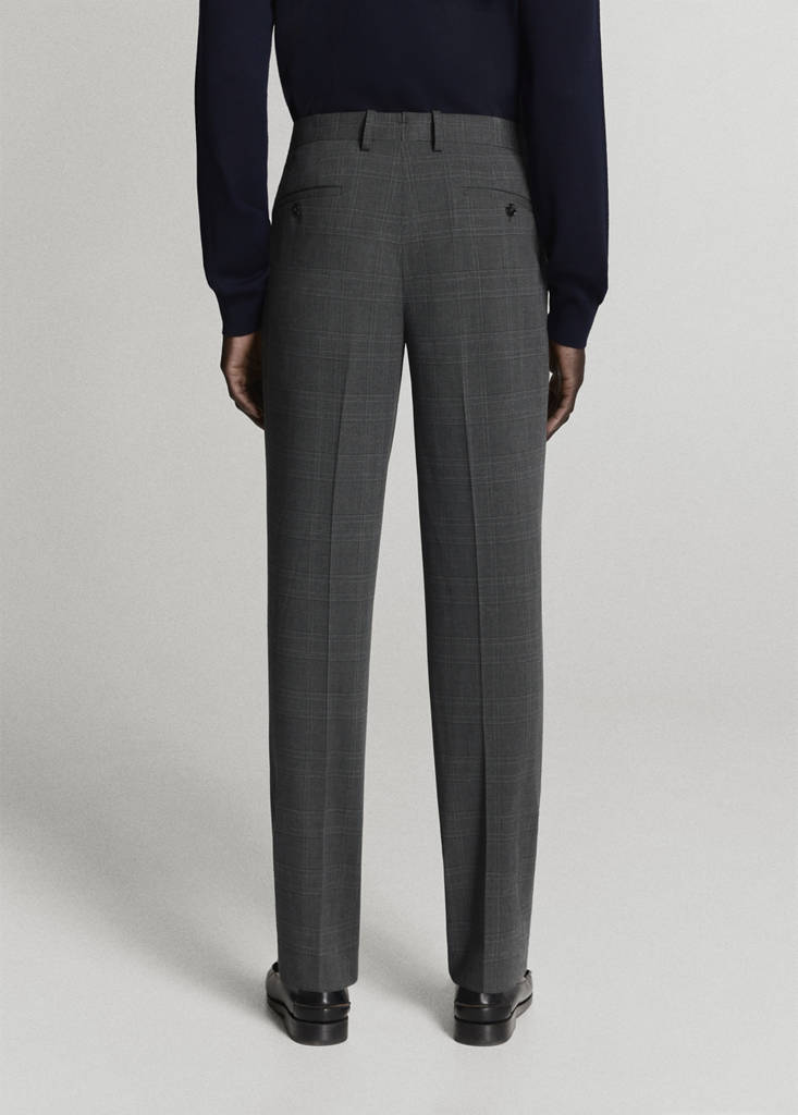 Stretch fabric super slim-fit suit trousers — Dark Heather Grey