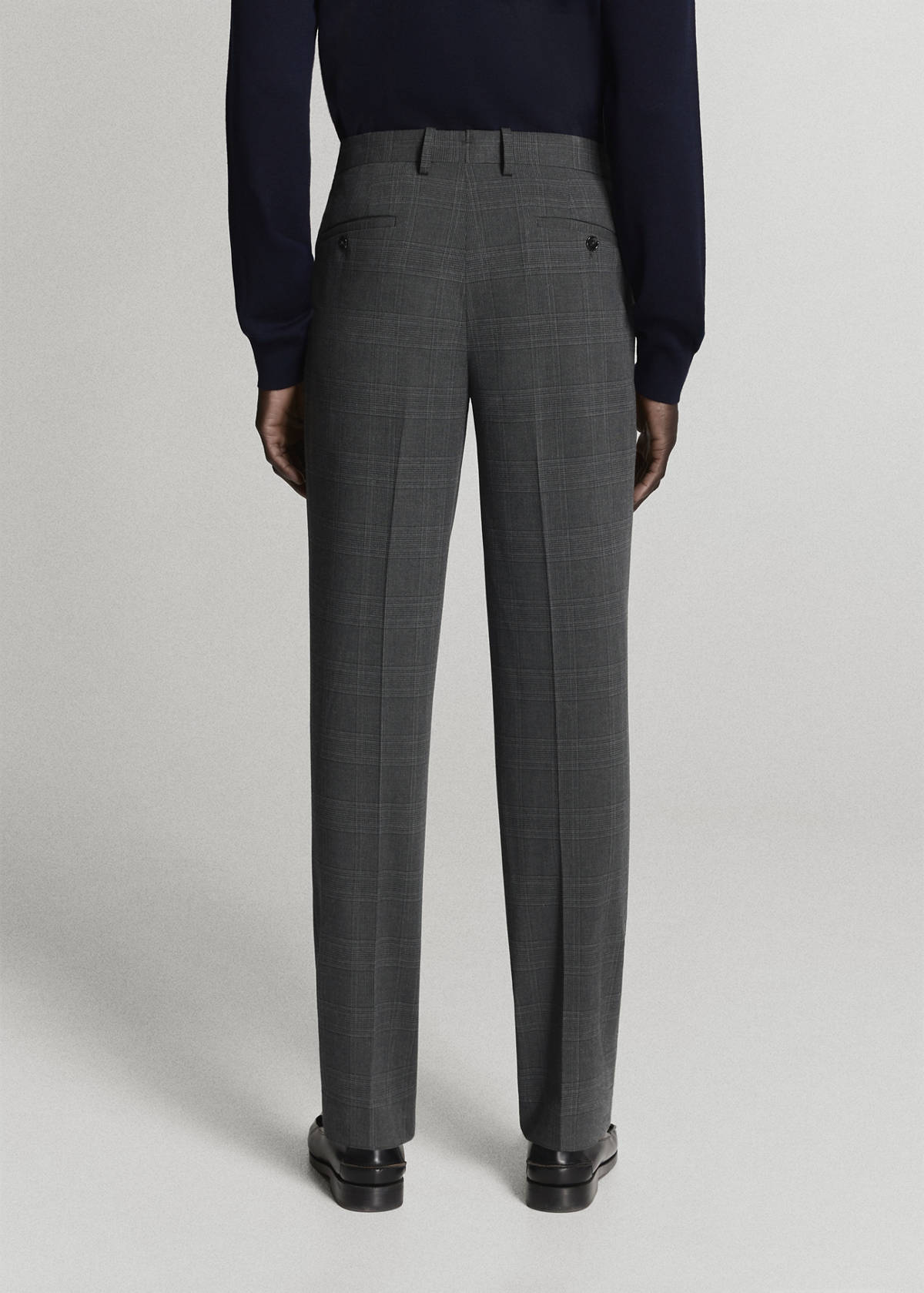Stretch fabric super slim-fit suit trousers — Dark Heather Grey