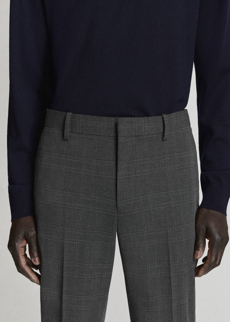 Stretch fabric super slim-fit suit trousers — Dark Heather Grey