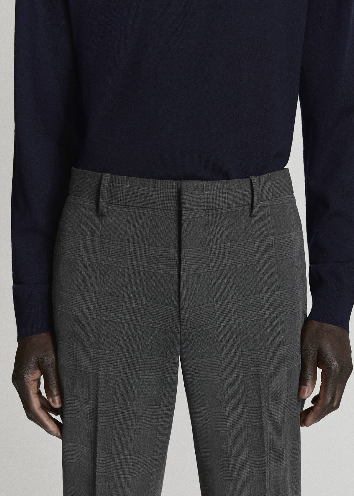 Stretch fabric super slim-fit suit trousers — Dark Heather Grey