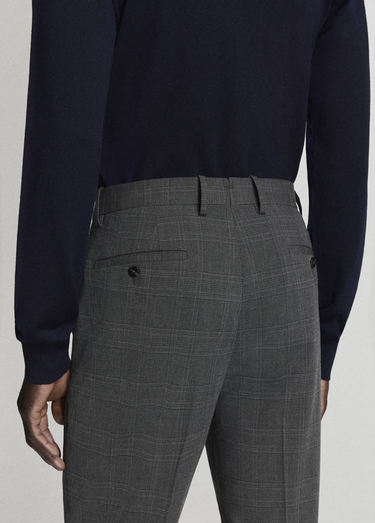 Stretch fabric super slim-fit suit trousers — Dark Heather Grey