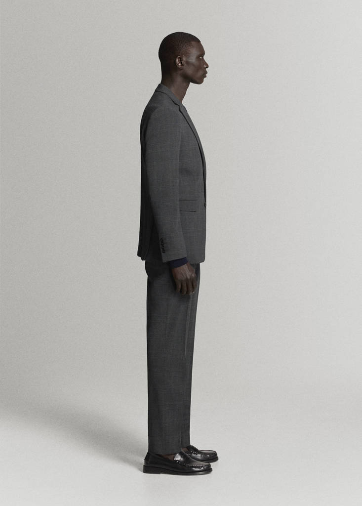 Stretch fabric super slim-fit suit trousers — Dark Heather Grey