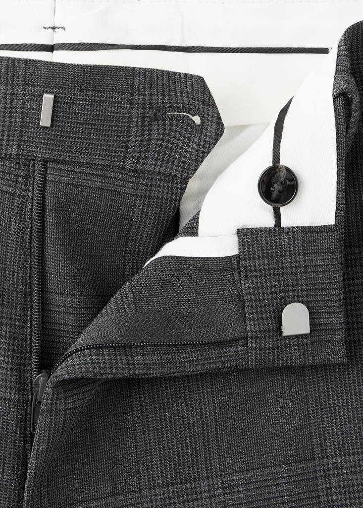 Stretch fabric super slim-fit suit trousers — Dark Heather Grey
