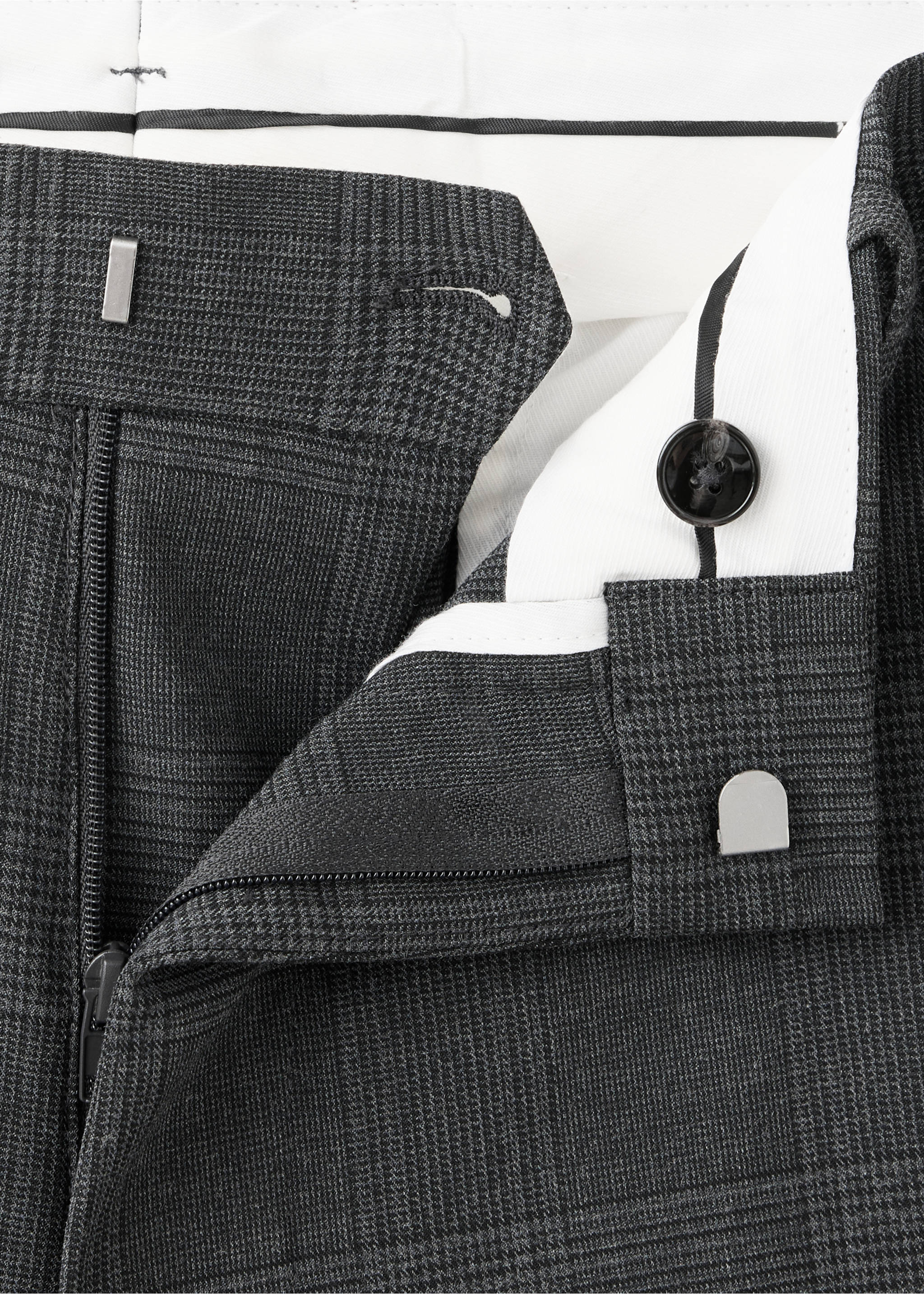 Stretch fabric super slim-fit suit trousers - Details of the article 8, Dark Heather Grey. Ref: 37025157-00.