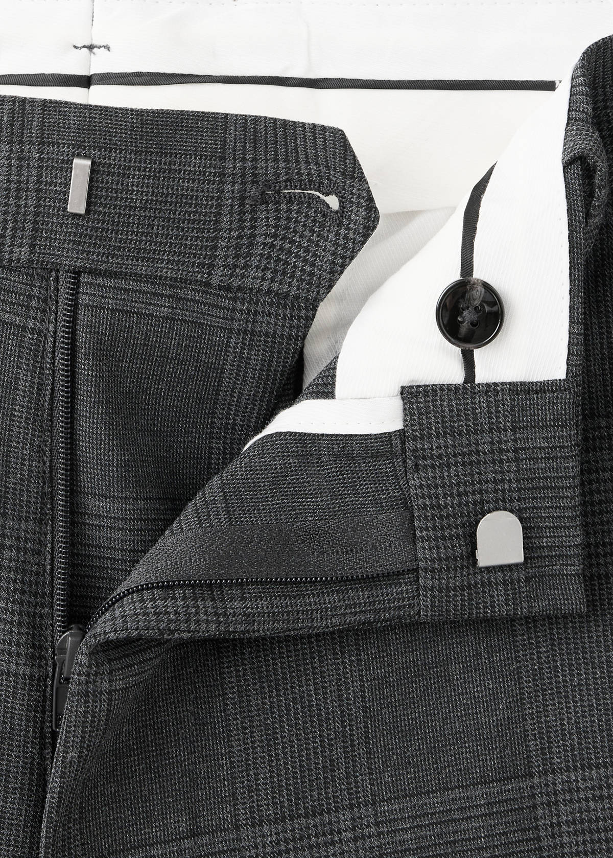 Stretch fabric super slim-fit suit trousers — Dark Heather Grey