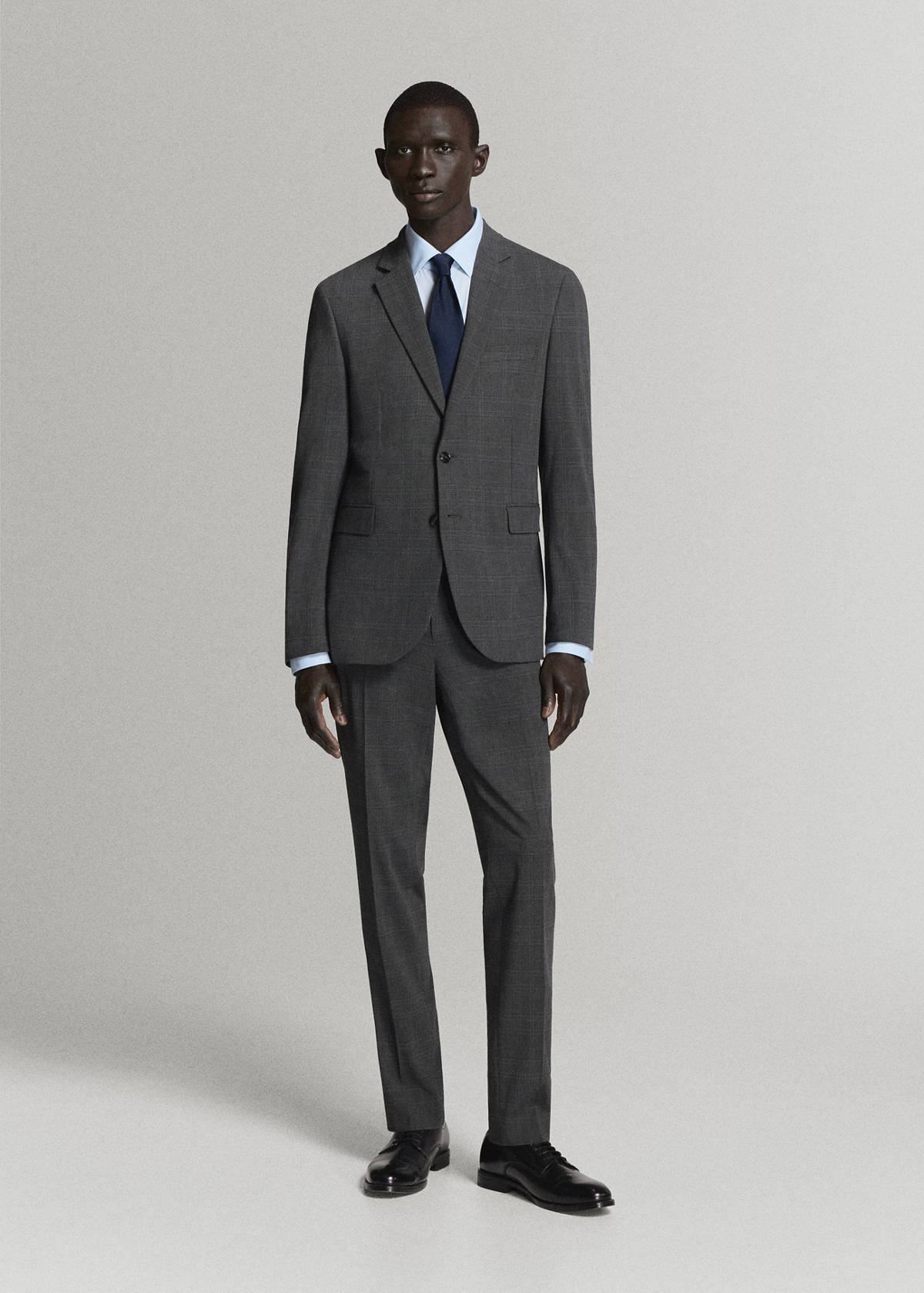 Stretch fabric super slim-fit suit trousers — Dark Heather Grey