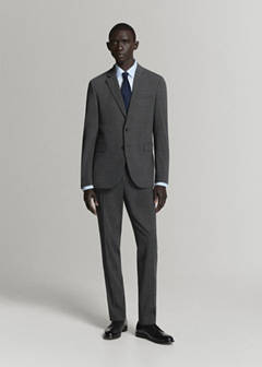 Stretch fabric super slim-fit suit trousers — Dark Heather Grey 11