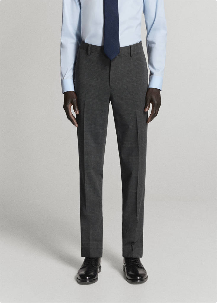 Stretch fabric super slim-fit suit trousers — Dark Heather Grey
