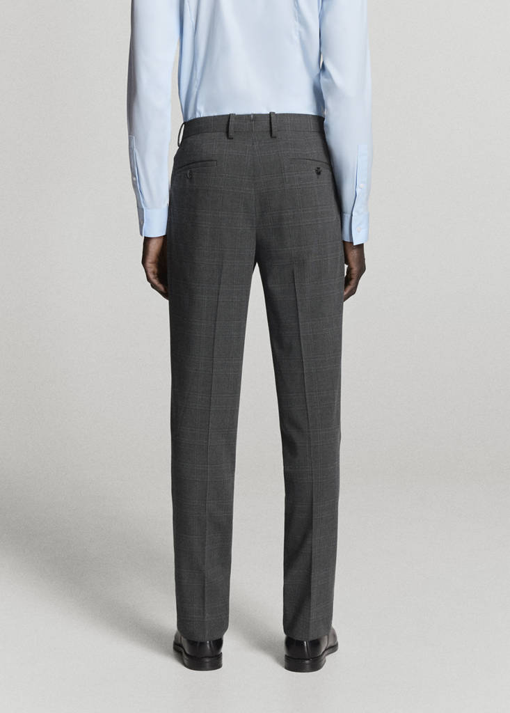 Stretch fabric super slim-fit suit trousers — Dark Heather Grey