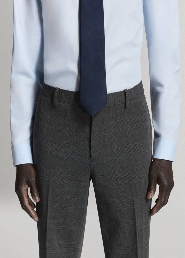 Stretch fabric super slim-fit suit trousers — Dark Heather Grey
