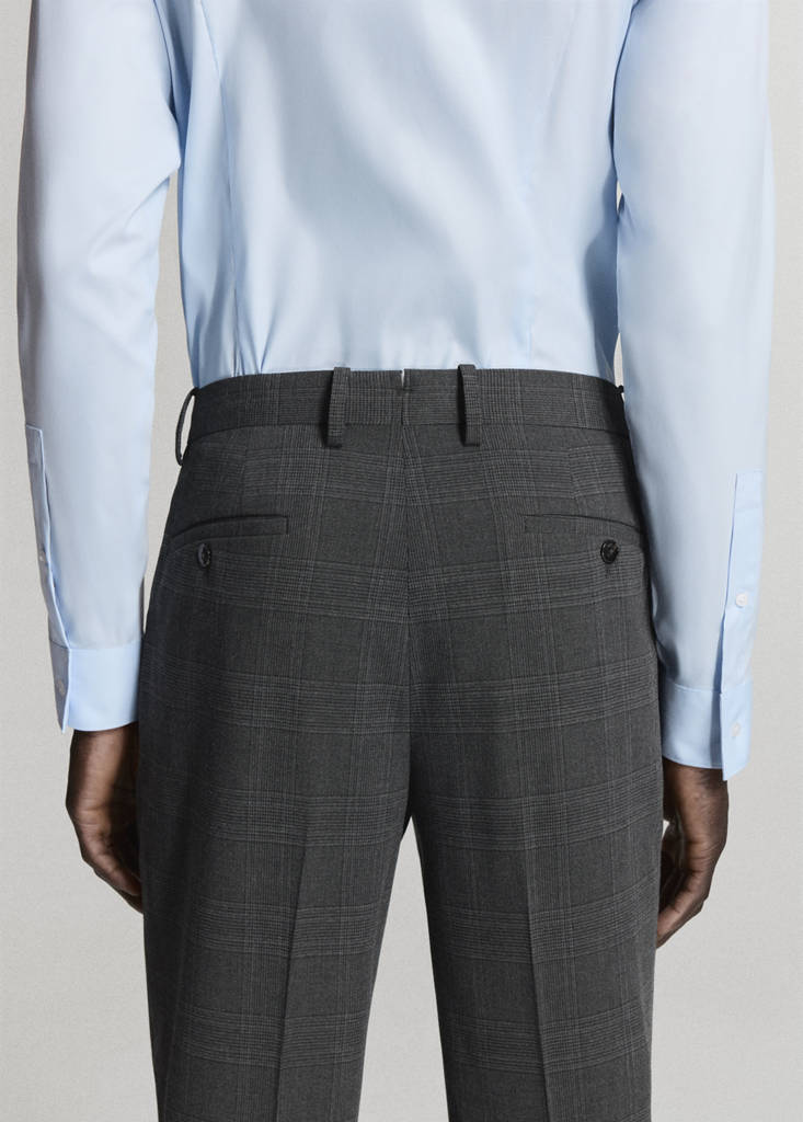Stretch fabric super slim-fit suit trousers — Dark Heather Grey