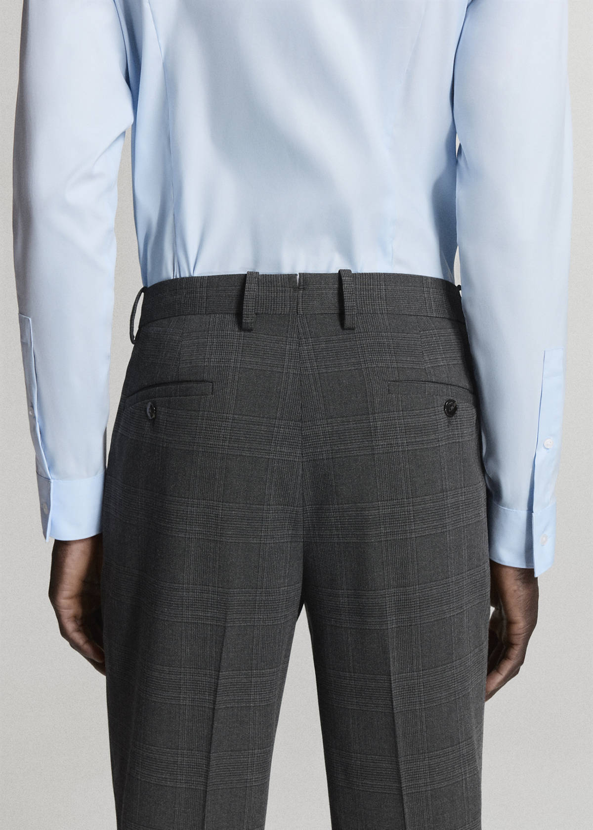Stretch fabric super slim-fit suit trousers — Dark Heather Grey