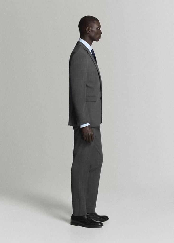 Stretch fabric super slim-fit suit trousers — Dark Heather Grey