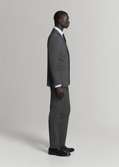 Stretch fabric super slim-fit suit trousers — Dark Heather Grey 14