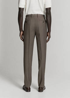 Stretch fabric super slim-fit suit trousers — Medium Brown 6