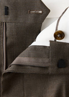 Stretch fabric super slim-fit suit trousers — Medium Brown 8