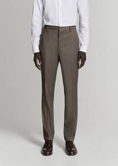 Stretch fabric super slim-fit suit trousers — Medium Brown 10