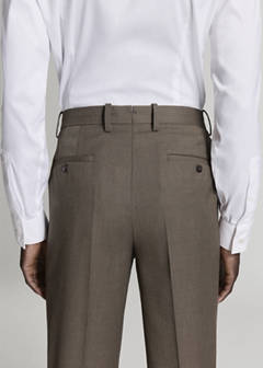 Stretch fabric super slim-fit suit trousers — Medium Brown 15