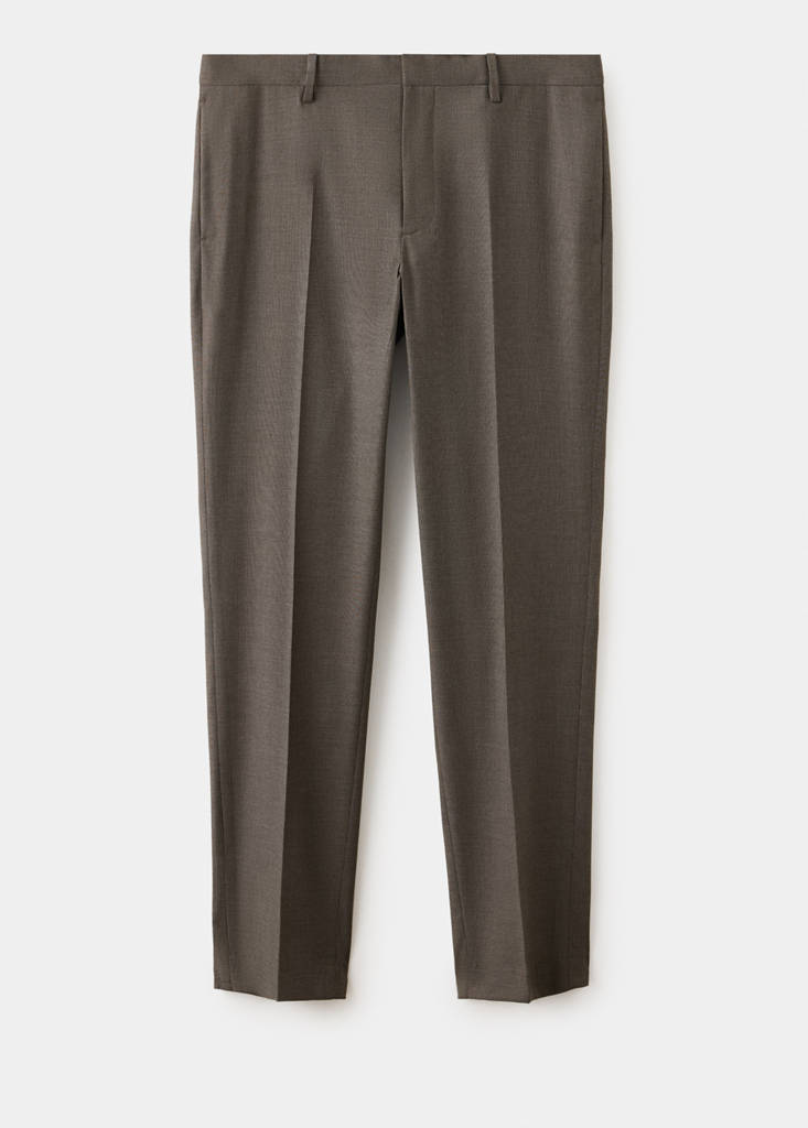 Stretch fabric super slim-fit suit trousers — Medium Brown
