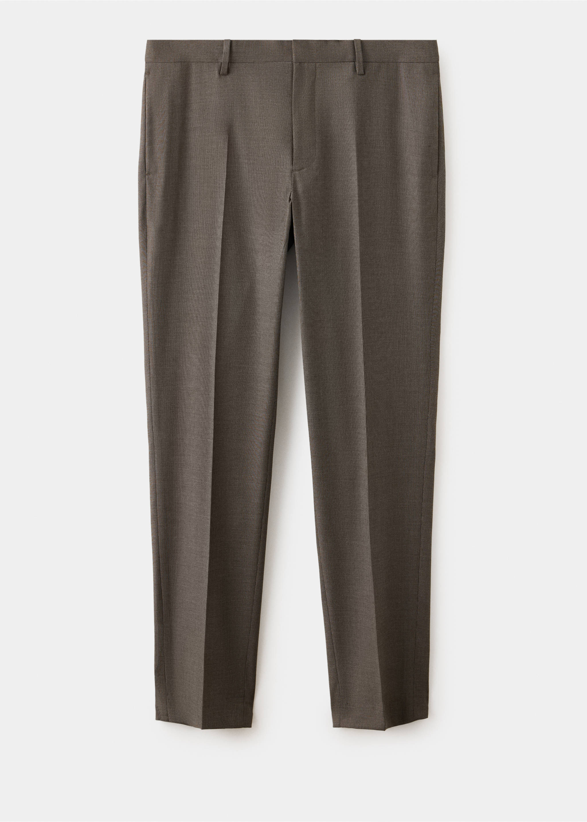 Stretch fabric super slim-fit suit trousers - Article without model, Medium Brown. Ref: 37025158-00.