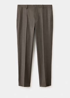 Stretch fabric super slim-fit suit trousers — Medium Brown 7