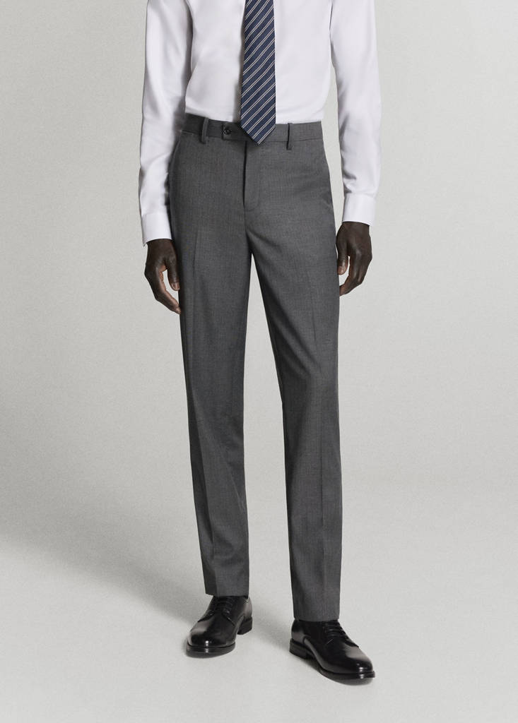 Monaco slim-fit suit trousers — Medium Heather Grey