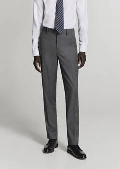 Monaco slim-fit suit trousers — Medium Heather Grey 1