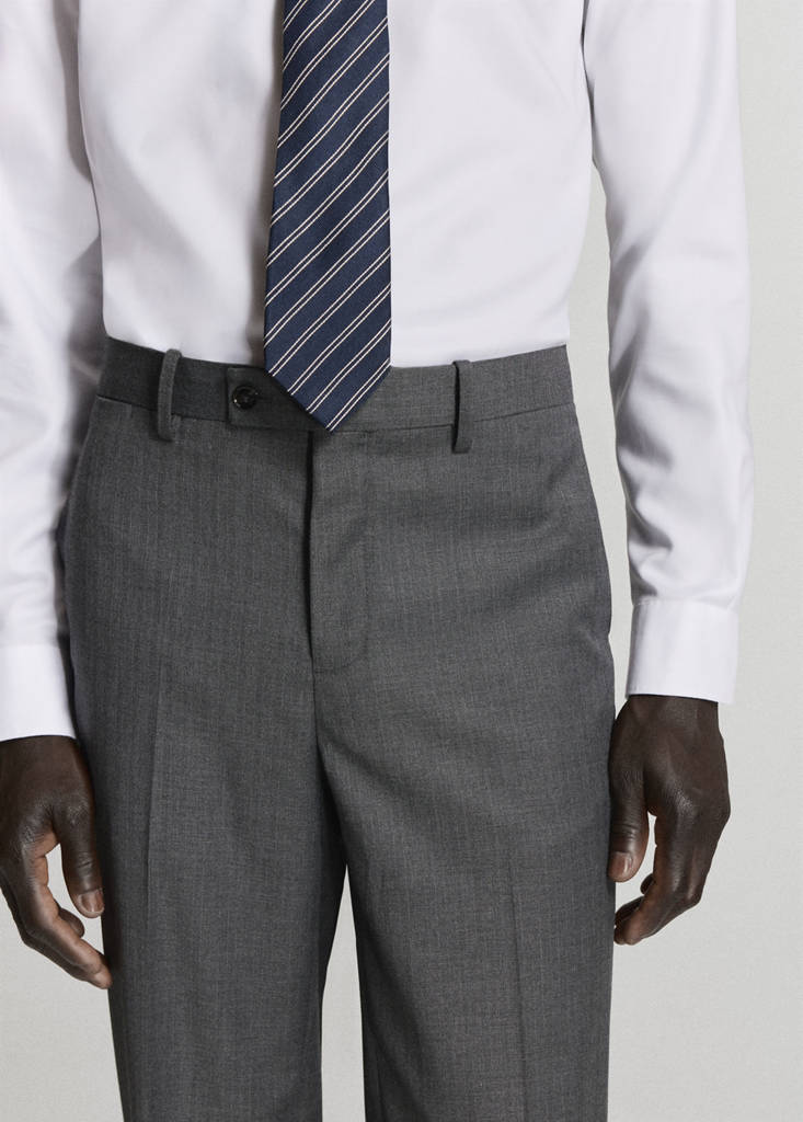Monaco slim-fit suit trousers — Medium Heather Grey