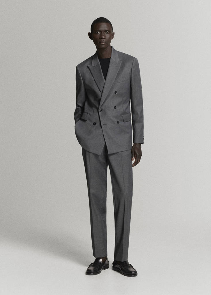 Monaco slim-fit suit trousers — Medium Heather Grey