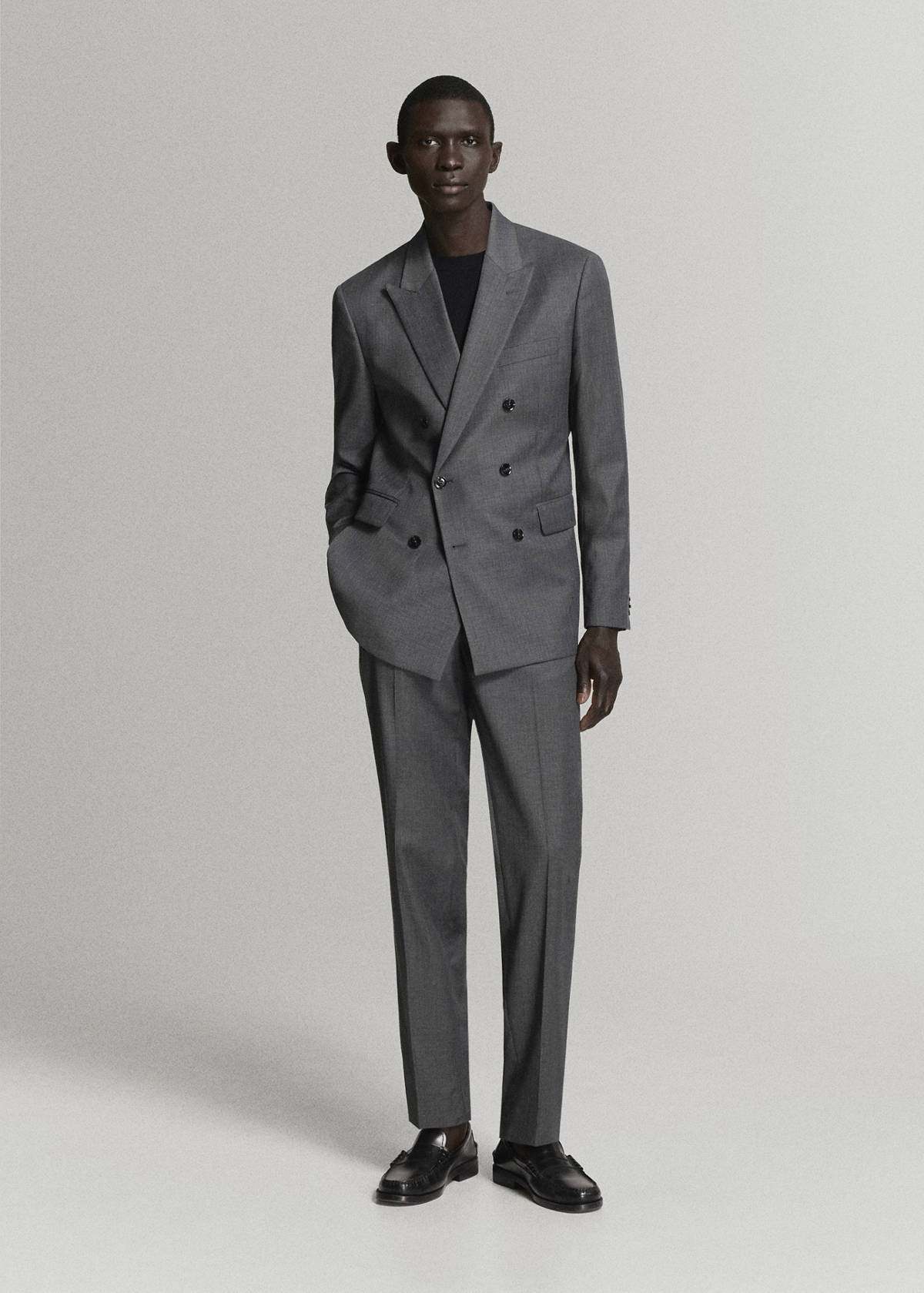Monaco slim-fit suit trousers — Medium Heather Grey