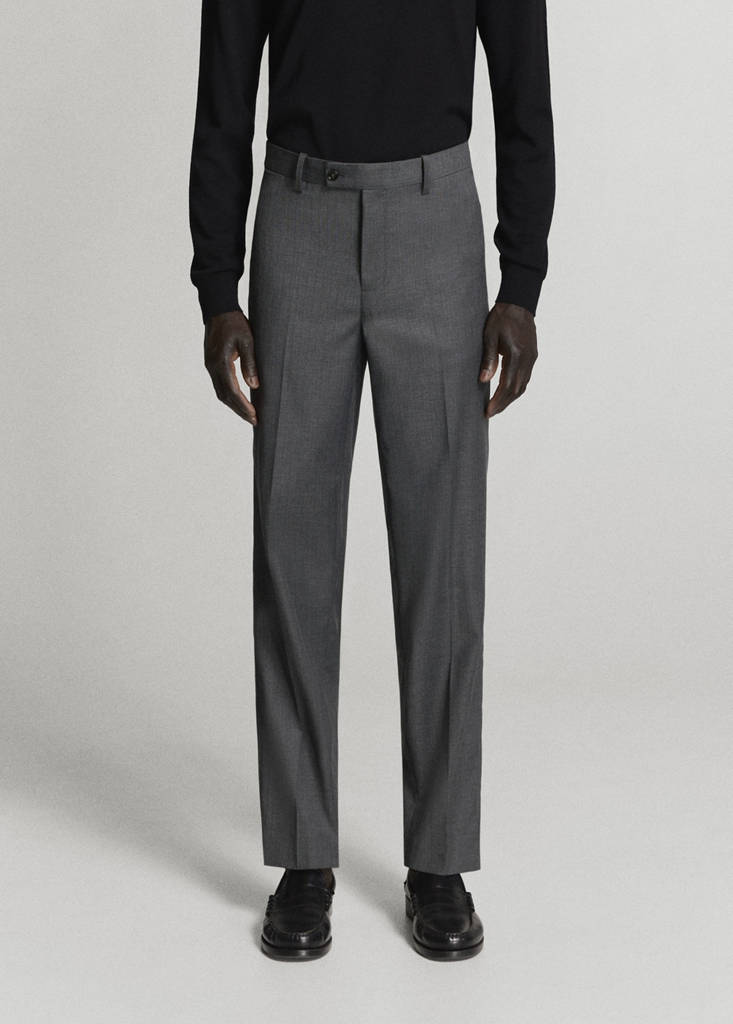 Monaco slim-fit suit trousers — Medium Heather Grey