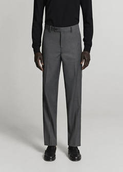 Monaco slim-fit suit trousers — Medium Heather Grey 10