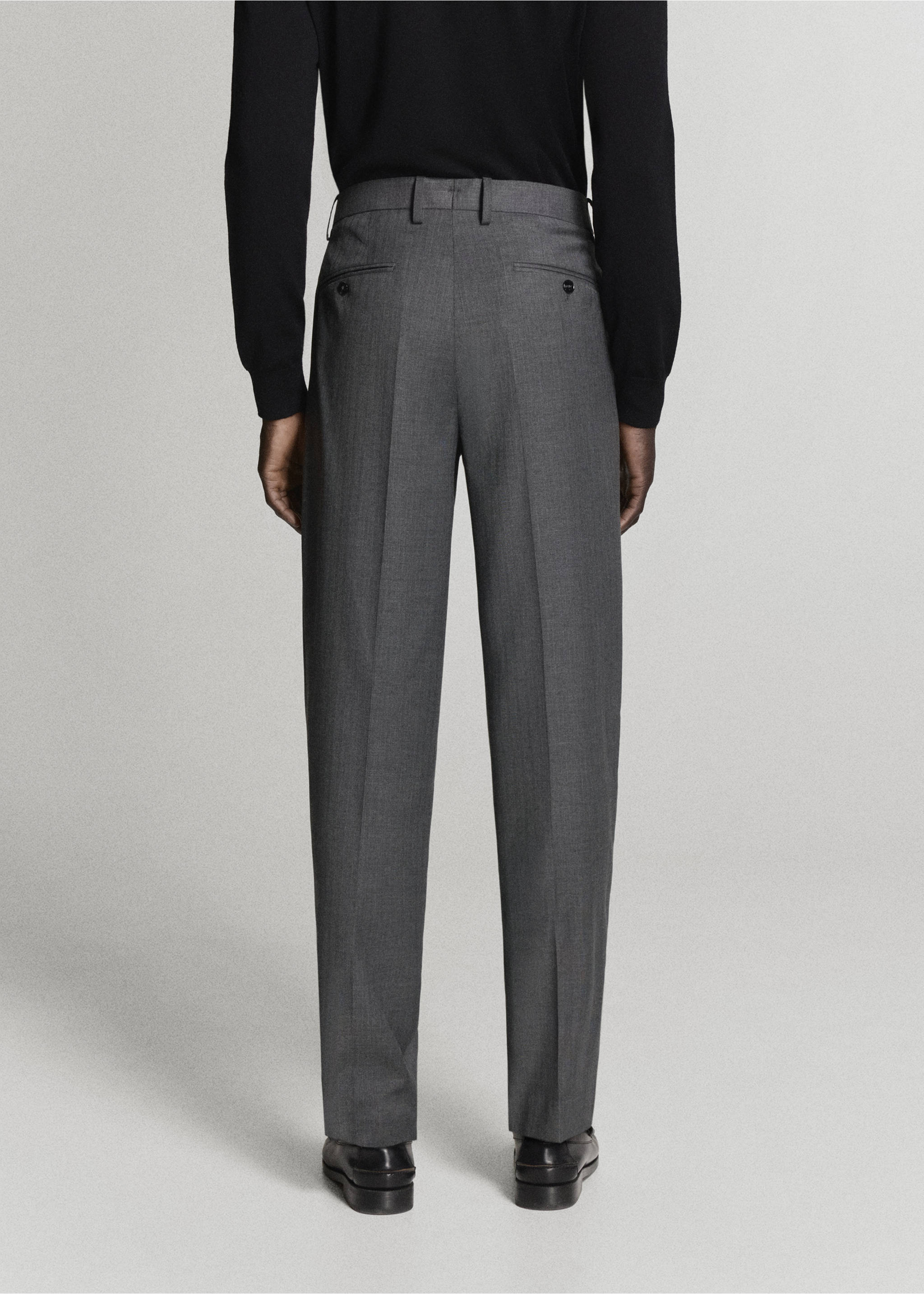 Monaco slim-fit suit trousers - Reverse of the article, Medium Heather Grey. Ref: 37025159-01.