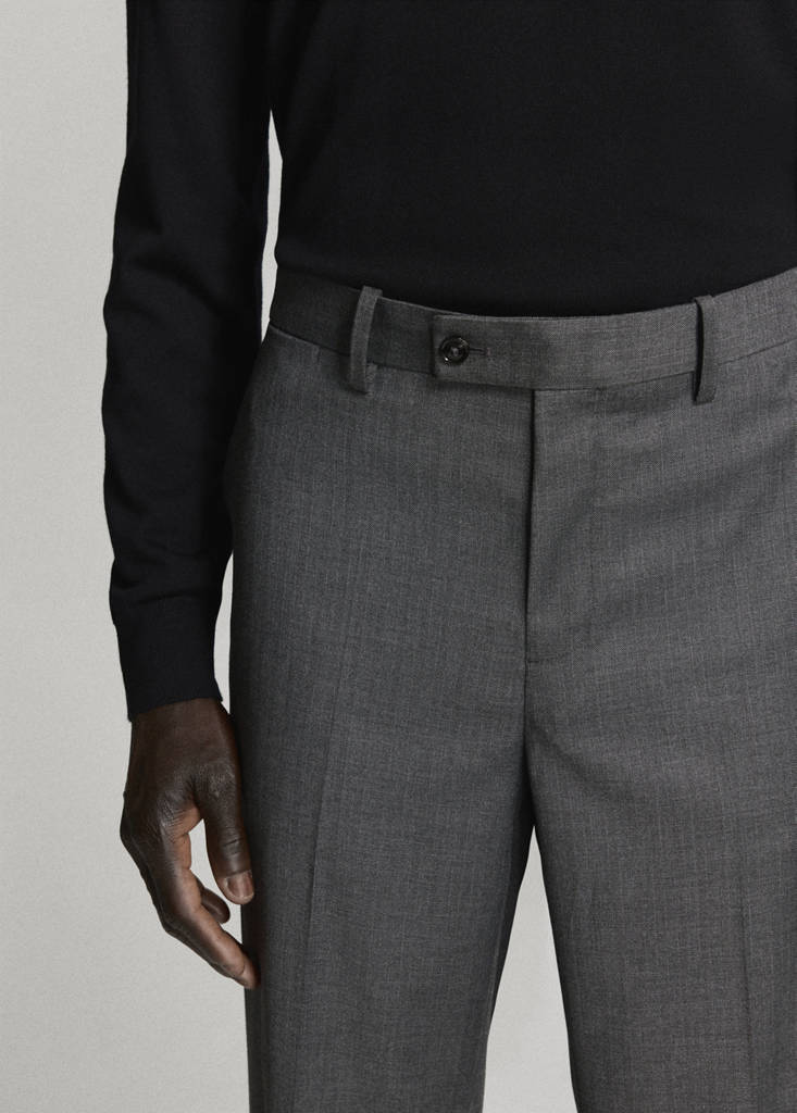 Monaco slim-fit suit trousers — Medium Heather Grey