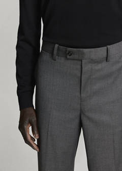 Monaco slim-fit suit trousers — Medium Heather Grey 13