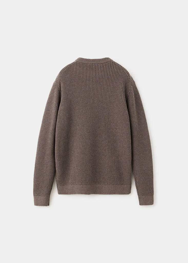 Structured knitted sweater — Coffee