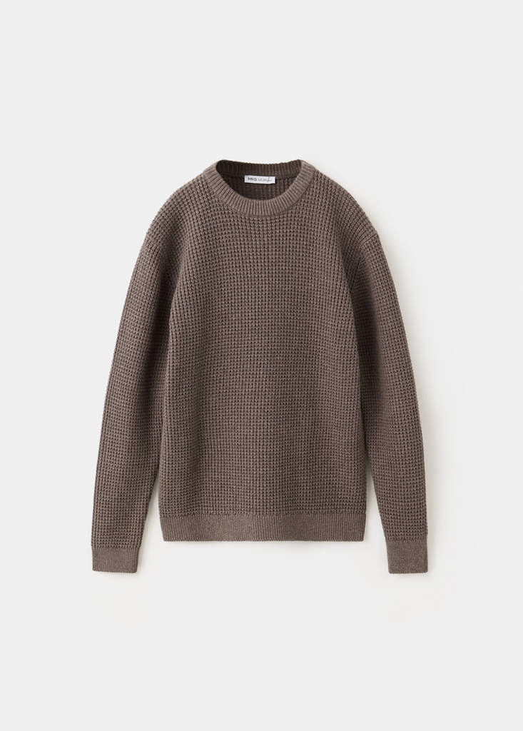 Structured knitted sweater — Coffee